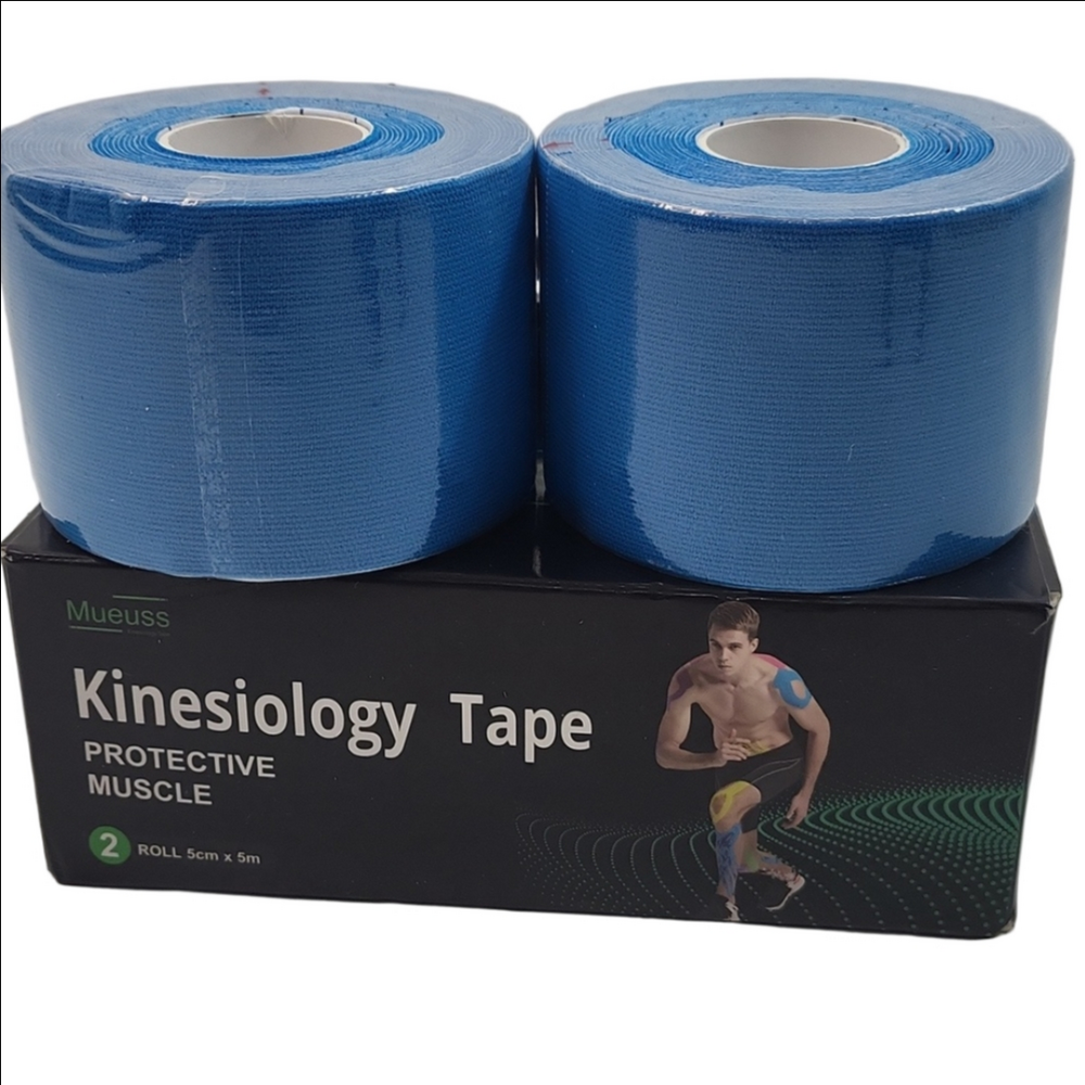 Kinesiology Tape - 4 Rolls Set Elastic Therapeutic Sports Tape Black/Blue